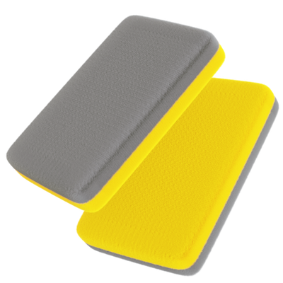 Thin Microfiber Terry Coating Applicator Sponge with Plastic Barrier 5"x3.5"x0.75" Gold/Gray