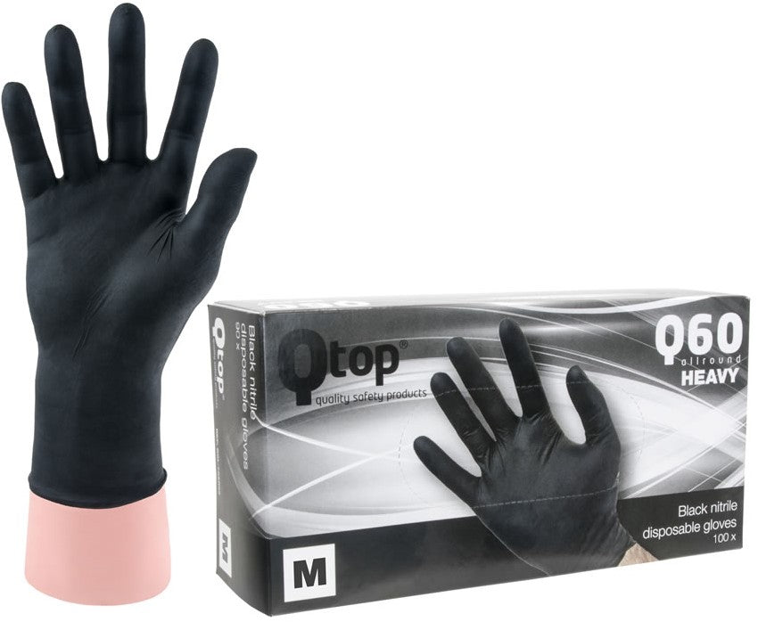 Qtop Q60 Zware Nitril Zwarte Handschoenen